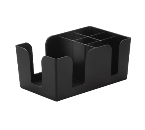 TableCraft Products 101 9 1/2" W x 5 3/4" D x 4" H Black ABS Plastic Bar Caddy