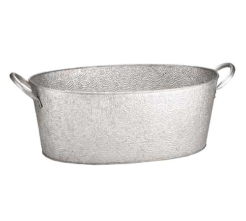 TableCraft Products GT2313 4.4 Gal. 22.75" W x 13.25" D x 7.25" H Oval Galvanized Steel Galvanized Collection Beverage Tub