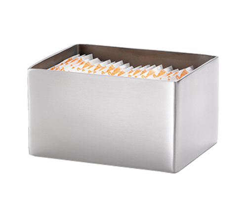 TableCraft Products 1157 3 1/4" W x 2 1/2" D x 1 3/4" H Rectangular Stainless Steel Sugar Packet Holder
