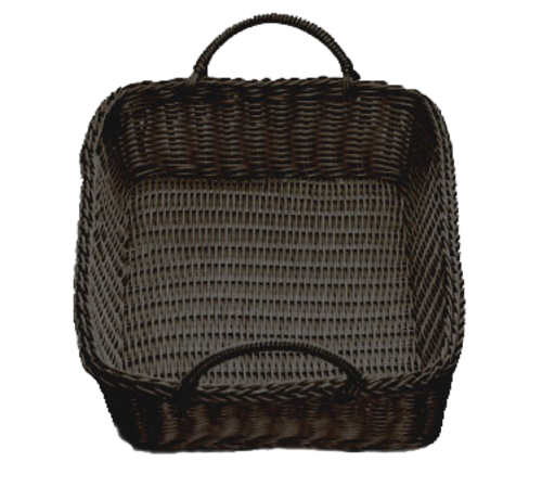 TableCraft Products M2493H 19" W x 14" D x 4" H Black Rectangular Polypropylene Ridal Collection Basket