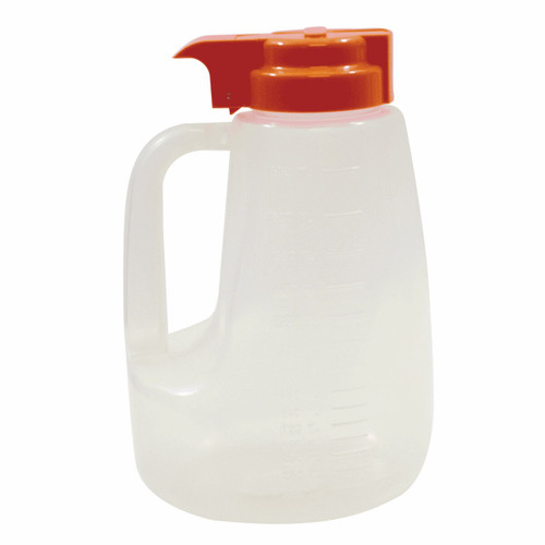 TableCraft Products PP64x 64 Oz. Clarified Polypropylene Orange Option Dispenser