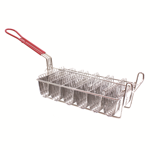 TableCraft Products TB60 12" x 6 1/2" x 1 1/2" Nickel Plated Taco Fry Basket