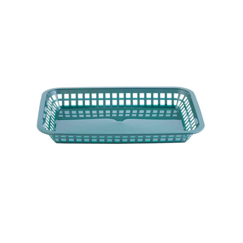 TableCraft Products 1079FG 11.75" x 8.5" x 1.5" Forest Green Rectangular Polypropylene Más Grande Platter Basket - 36/Case
