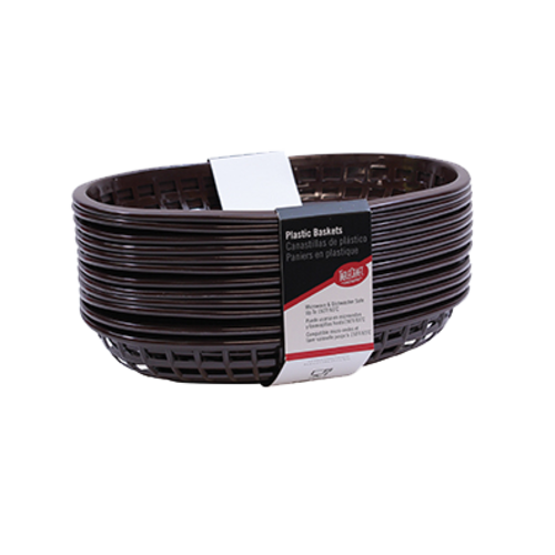TableCraft Products C1074BR 9-1/4" W x 6" D x 1-3/4" H Brown Plastic Cash & Carry Classic Baskets