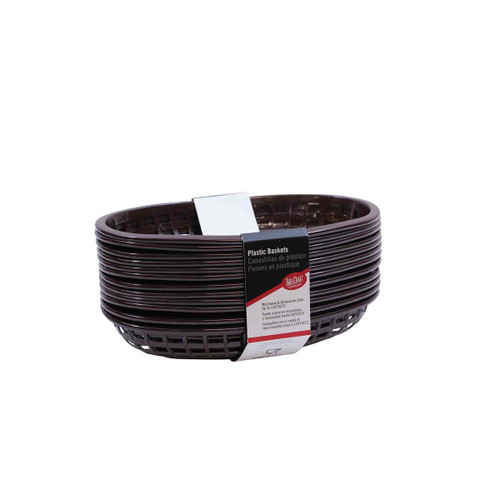 TableCraft Products C1074BR 9-1/4" W x 6" D x 1-3/4" H Brown Plastic Cash & Carry Classic Baskets