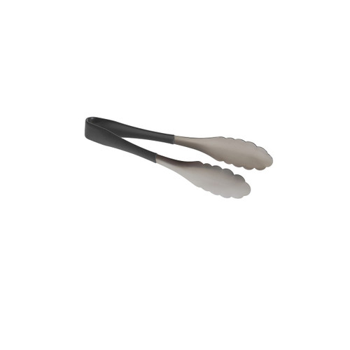 TableCraft Products AM3709BK  9" L Stainless Steel Antimicrobial Tongs With Black Vinyl Coated Handle