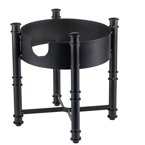 TableCraft Products 10262 8 1/2" W x 8 1/2" D x 10 1/4" H Metal Black Powder Coat Industrial Collection Beverage Dispenser Base Only