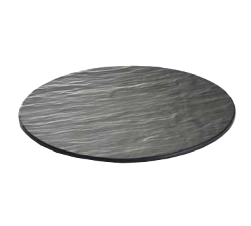 TableCraft Products MG16 16" Dia. Black Round Melamine Frostone Collection Display Tray