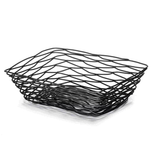 TableCraft Products BK17212 12.25" W x 9.25" D x 4" H Black Rectangular Artisan Collection Basket