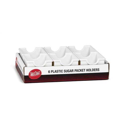 TableCraft Products C56W 3.25" W x 2.5" D x 2" H White Plastic Cash & Carry Sugar Pack Holder