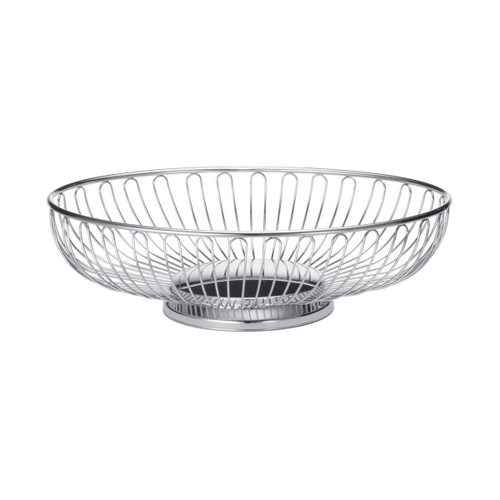 TableCraft Products 4174 9" W x 6 1/2" D x 2 3/4" H Oval Chrome Plated Cash & Carry Chalet Basket