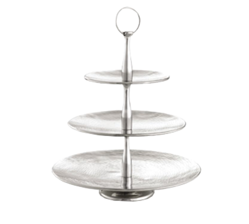 TableCraft Products RT3 17"H 3-Tier Round 18/8 Stainless Steel Remington Collection Serving Set