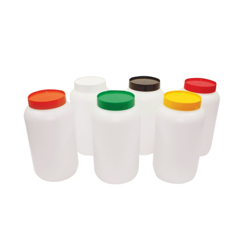 TableCraft Products JC1064A 1/2 Gal. Polyethylene PourMaster Backup Unit With Assorted Color Caps - 6/Case