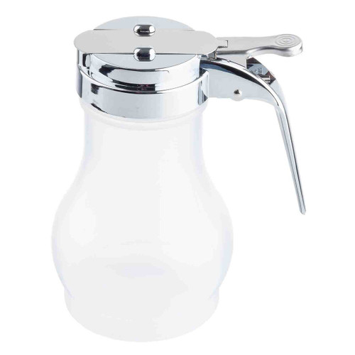 TableCraft Products PP410CP 10 Oz. Teardrop Design Chrome Plated ABS Top Polypropylene Transparent Syrup Dispenser
