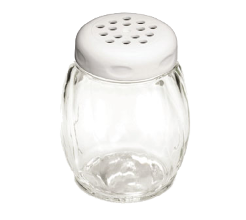 TableCraft Products 260WH 6 Oz. Swirl Glass White Top Shaker