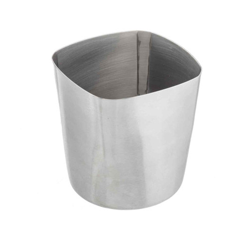 TableCraft Products 10676 3 1/8" x 3 1/8" x 3 3/8" 13 Oz. Square Stainless Steel Brushed Finish Fry Cup