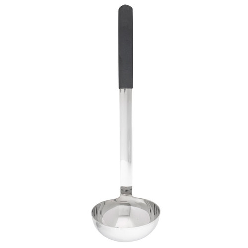 TableCraft Products AM5316BK 6 Oz. Stainless Steel Antimicrobial Ladle with 11 1/2" L Black Vinyl Coated Handle
