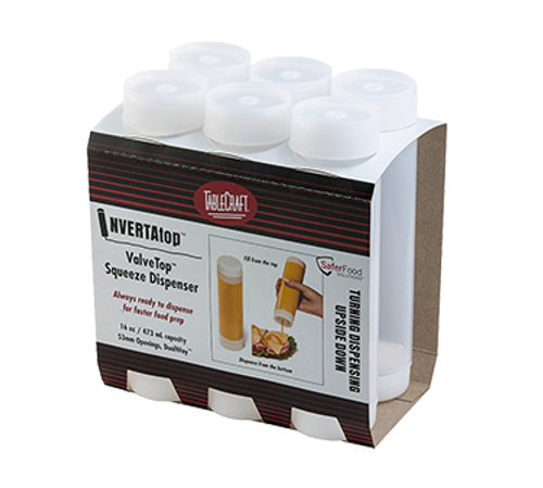 TableCraft Products C16SV 16 Oz. Clear Cash & Carry Invertatop Squeeze Dispenser 53mm Opening