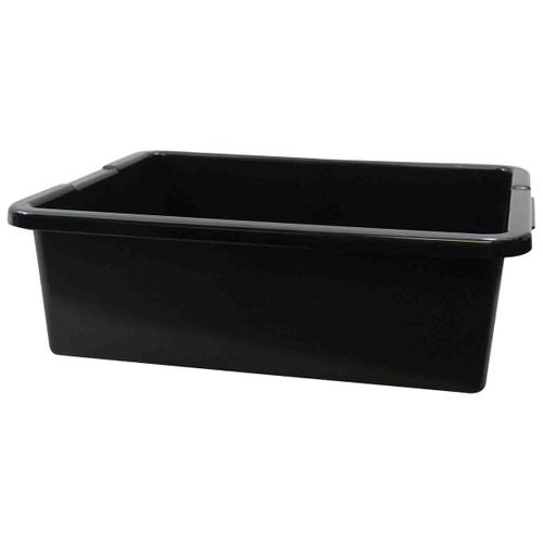 TableCraft Products 1557B 7.5 Gal Black Heavy Duty Bus Tub HDPE Tote Box - 6/Case
