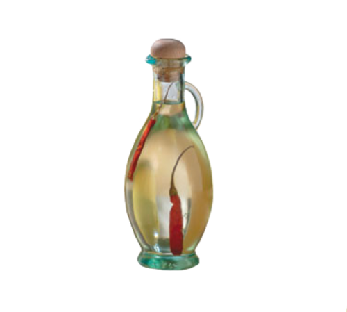 TableCraft Products H9220 8 Oz. Green Tint Cash & Carry Tuscany Olive Oil Glass Bottle With Cork Stopper