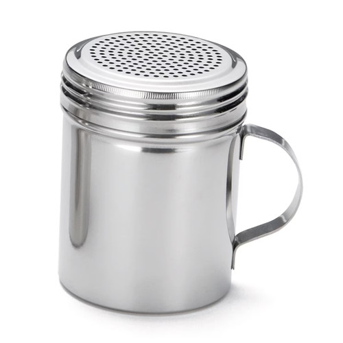 TableCraft Products H159 10 Oz. 2 3/4" Dia. x 3 3/4"H Stainless Steel Dredge With Handle
