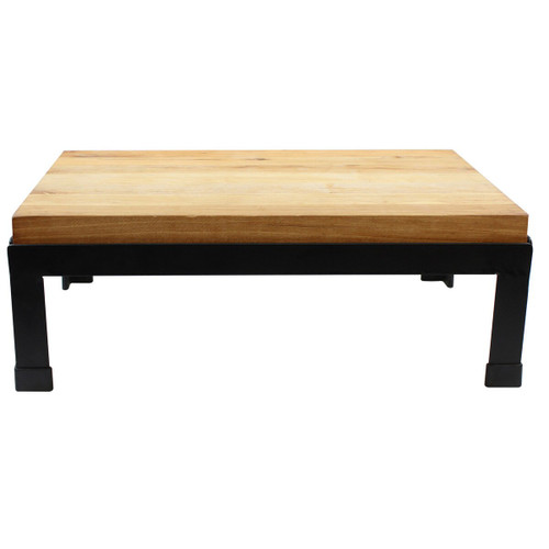 TableCraft Products BBR18126 18 1/2" W x 12 1/2" D x 6 1/2" H Wood Butcher Block Riser With Black Powder Coated Metal