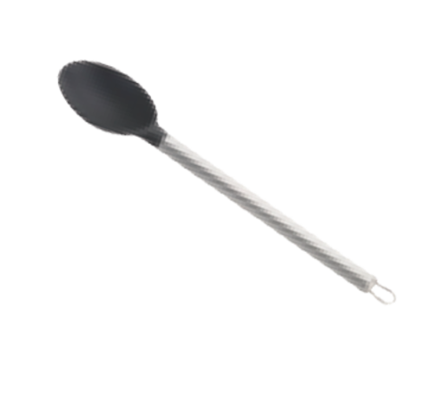 TableCraft Professional Bakeware CW400 13" Black Silicone Head Stainless Steel Handle Serving Spoon