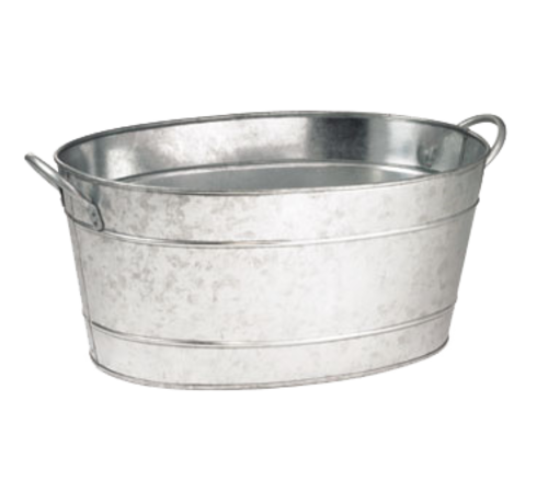TableCraft Products HBT1914 5.5 Gal. 22.75" W x 14.5" D x 9.75" H Oval Galvanized Steel Beverage Tub