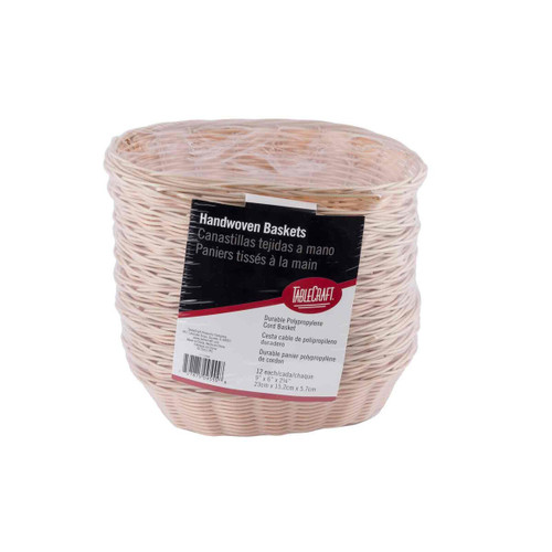 TableCraft Products C1174W Oval Cash & Carry Baskets 9" W x 6" D x 2 1/4" H - 20 Packs of 12