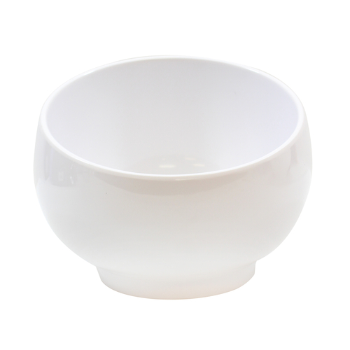 TableCraft Products MBS6 1 Qt. 6 7/8" W x 6 5/8" D x 5 3/8" H White Round Melamine Frostone Collection Bowl