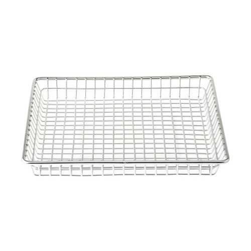 TableCraft Products 10522 9" W x 9" D x 1" H Square Wire Stainless Steel Serving Basket