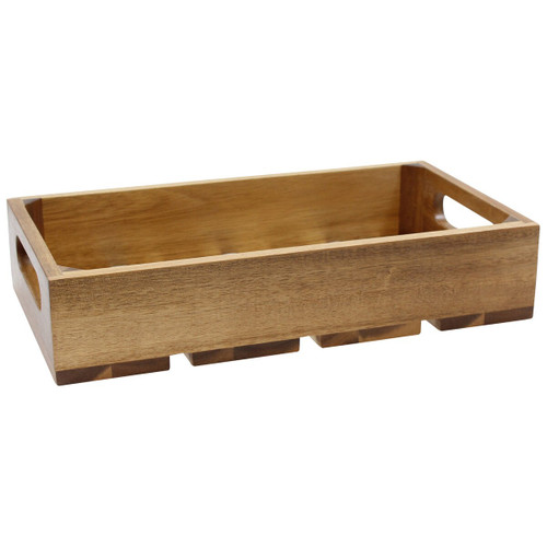 TableCraft Products CRATE13 12.75" W x 7" D x 2.75" H Brown Third Size Gastro Serving / Display Crate Fits 1/3 GN Pan
