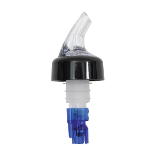 TableCraft Products 4244A 7/8 Oz. Clear Spout Cash & Carry Proper Pour With Blue DipTube And Black Collar
