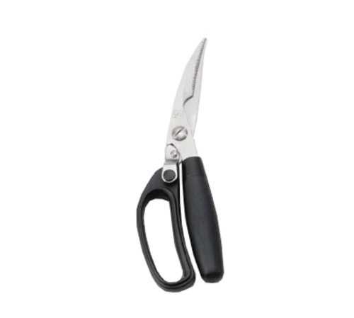TableCraft Products E6607 9-1/2" x 2-5/8" x 1" Black Stainless Steel Cash & Carry Firm Grip Poultry Shears