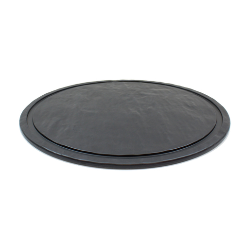 TableCraft Products MGC13 13" Dia. Round Melamine Black Slate Frostone Collection Display Tray