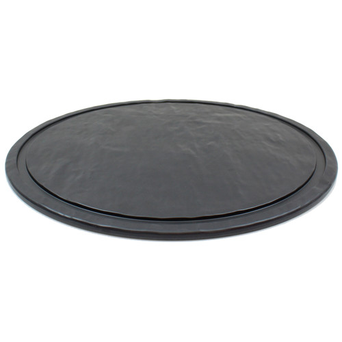 TableCraft Products MGC13 13" Dia. Round Melamine Black Slate Frostone Collection Display Tray
