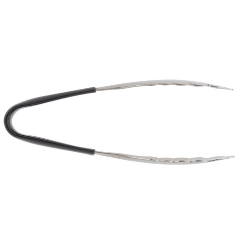 TableCraft Products AM3706BK 6" L Stainless Steel Antimicrobial Tongs With Black Vinyl Coated Handle