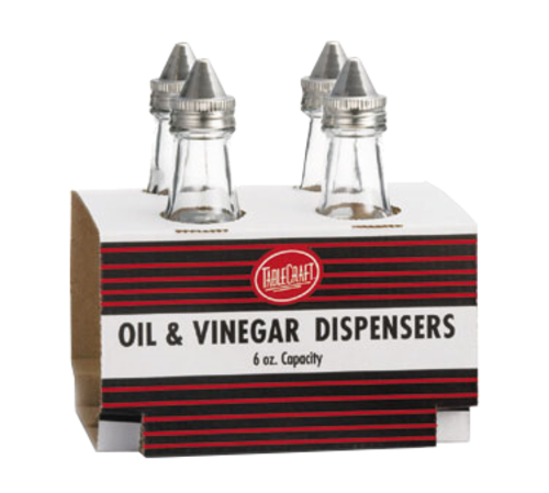 TableCraft Products C600-4 6 Oz. Stainless Steel  Tops Cash & Carry Oil & Vinegar Dispensers