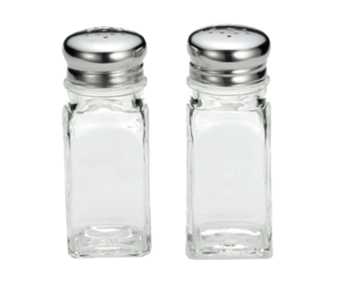 TableCraft Products 154S&P-1 2 Oz. 1 1/2" X 4"H Square Clear Glass Salt/Pepper Shaker