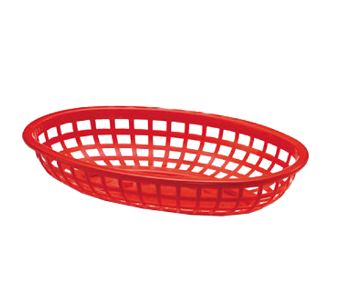 TableCraft Products 1074R Red Oval Classic Plastic Basket