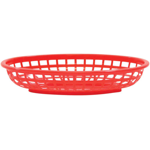 TableCraft Products 1074R Red Oval Classic Plastic Basket