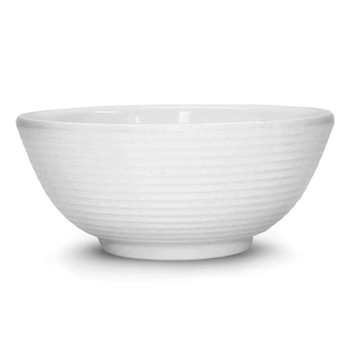 TableCraft Products RAM4RW 4 Oz. Round Melamine White Ribbed SaferFoods Solutions Ramekin - 12/Case