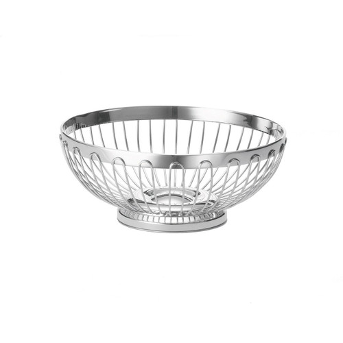 TableCraft Products 6177 7" W x 2 3/4" H Round Stainless Steel Cash & Carry Regent Basket