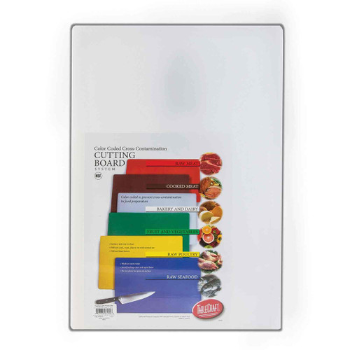 TableCraft Products CB1218WA 12" W x 18" D x 1/2" H White Polyethylene Cutting Board