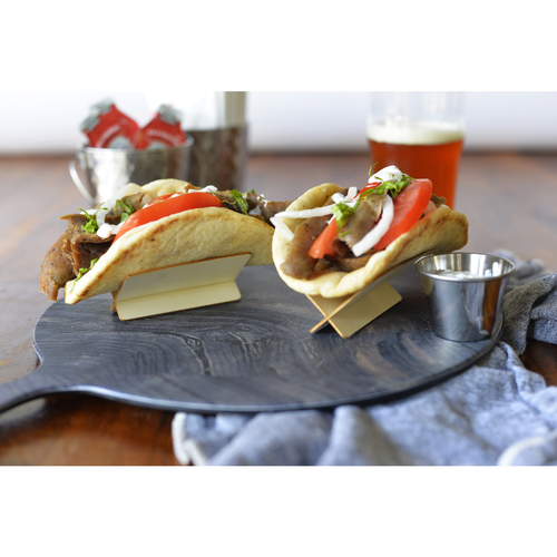 TableCraft Products 10516 3 1/2" W x 2 1/2" D x 1 3/4" H 2-Piece Wood x-Shape Disposable Taco Taxi