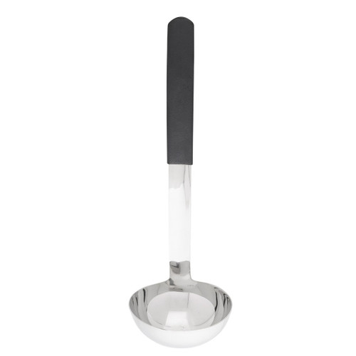 TableCraft Products AM5304BK 4 Oz. Stainless Steel Antimicrobial Ladle with 9" L Black Vinyl Coated Handle