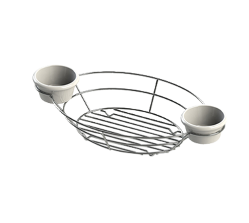 TableCraft Products H711372 13" W x 7" D x 2" H Oval Chrome Plated Meranda Serving Basket