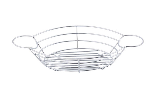 TableCraft Products H711372 13" W x 7" D x 2" H Oval Chrome Plated Meranda Serving Basket