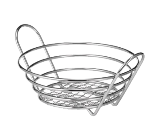 TableCraft Products H71758  8" Dia. x 3 1/2"H Round Chrome Plated Serving Basket