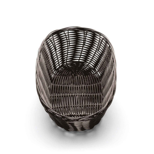 TableCraft Products 1476 10" W x 6 1/2" D x 3" H Brown Oblong Polypropylene Cord Hand-Woven Basket
